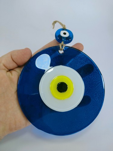 Perle verre bleu mauvais - perle,